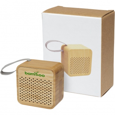 Enceinte Bluetooth® en bambou Arcana avec logo — vue de détail 6, naturel