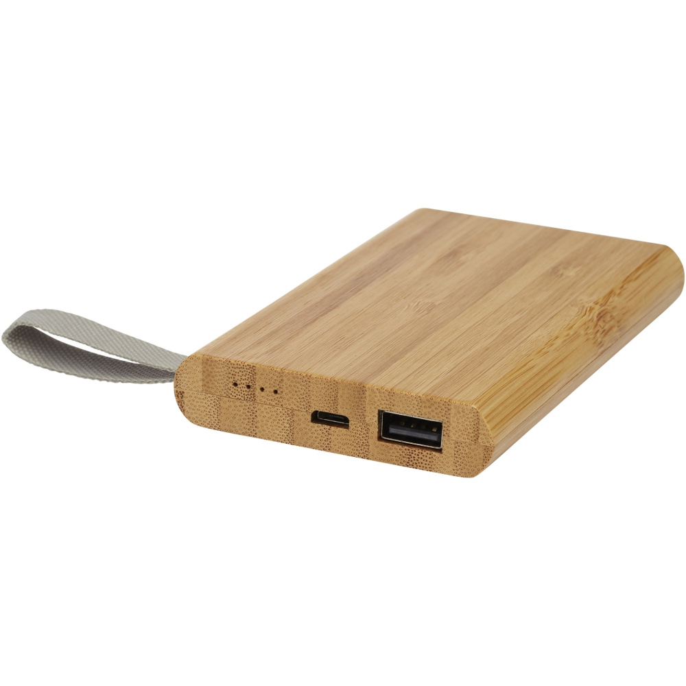 Batterie externe 5000 mAh en bambou Tulda, naturel — variante de couleur