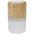 Enceinte Bluetooth® en bambou avec lumière Aurea, naturel
