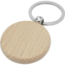Porte-clés rond en hêtre Giovanni