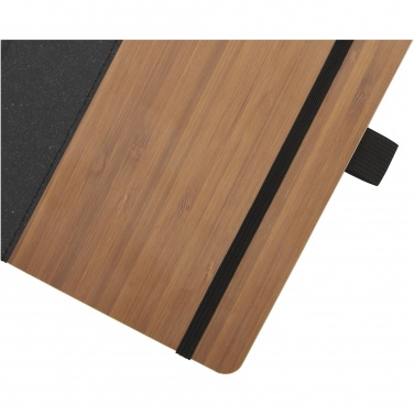 Carnet A5 en bambou Note — vue de détail 6, noir uni / naturel