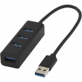 Hub USB 3.0 en aluminium ADAPT, noir uni