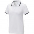 Polo femme à manches courtes et liserés contrastés Amarago, blanc