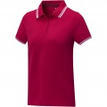 Polo femme à manches courtes et liserés contrastés Amarago, rouge