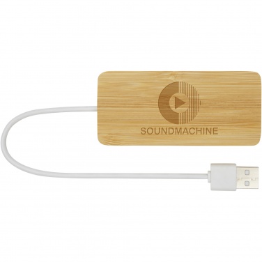 Hub USB en bambou Tapas avec logo — vue de détail 5, naturel