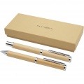 Coffret de stylo à bille et roller en bambou Apolys , naturel