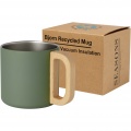 Mug 360 ml en acier inoxydable recyclé certifié RCS à isolation sous vide avec couche de cuivre Bjorn, vert chiné
