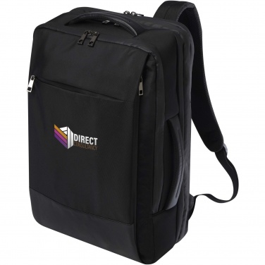 Sac à dos extensible pour ordinateur 17 pouces 35 l en matière recyclée GRS Expedition Pro avec logo — vue de détail 6, noir uni