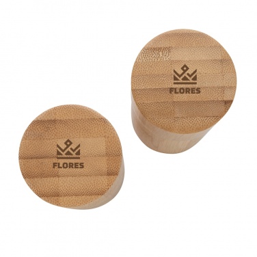 Moulins à sel et à poivre Ukiyo en bambou, marron, avec logo
