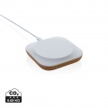 Chargeur sans fil Oregon de 10 W en plastique recyclé RCS et liège, marron