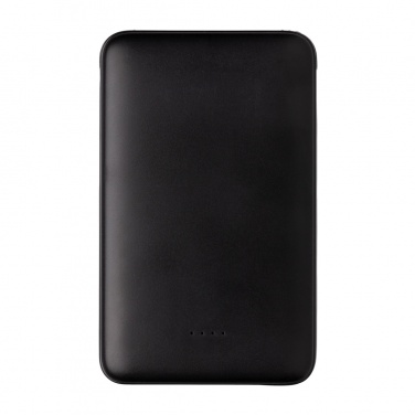 Batterie externe de poche de 5000 mAh avec câbles intégrés — vue de détail, noir (2)
