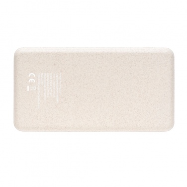 Batterie externe de 8000 mAh avec charge sans fil de 5 W en liège et paille de blé — vue de détail (3)