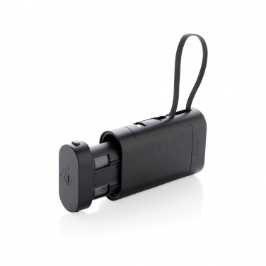 Batterie externe CycleCell de 10 000 mAh avec batterie amovible — vue de détail, noir (1)