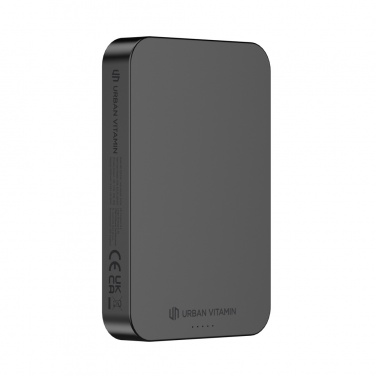 Batterie externe Urban Vitamin Compton 10 000 mAh en plastique et aluminium recyclés certifiés RCS — vue de détail, noir (2)