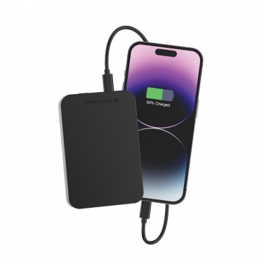 Batterie externe Urban Vitamin Compton 10 000 mAh en plastique et aluminium recyclés certifiés RCS — vue de détail, noir (4)