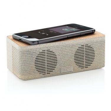 Enceinte avec charge sans fil en paille de blé — vue de détail (2)