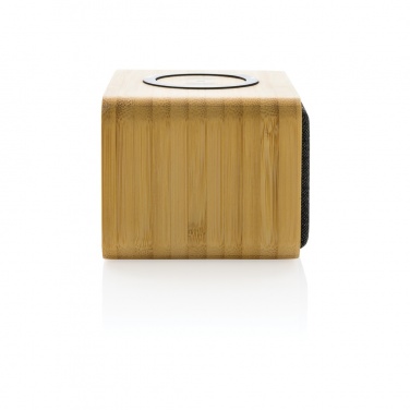 Enceinte de 3 W en plastique recyclé RCS avec charge sans fil de 5 W en bambou — vue de détail (5)