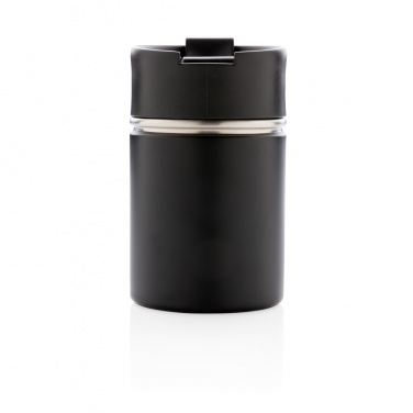 Mug compact Bogota isolé sous vide avec revêtement céramique — noir — vue de détail 5