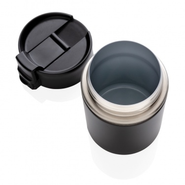 Mug compact Bogota isolé sous vide avec revêtement céramique — noir — vue de détail 7