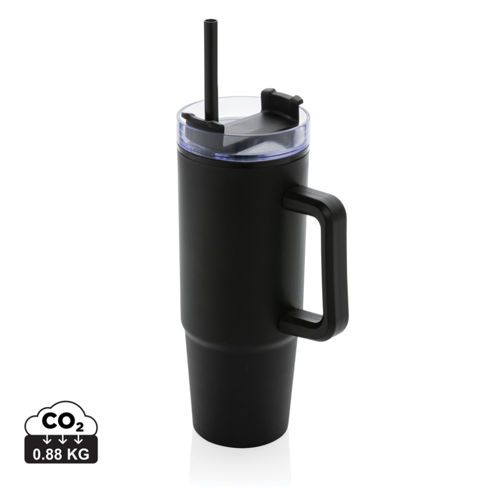 Gobelet Tana en plastique recyclé RCS avec anse 750 ml — noir — image du produit (1)