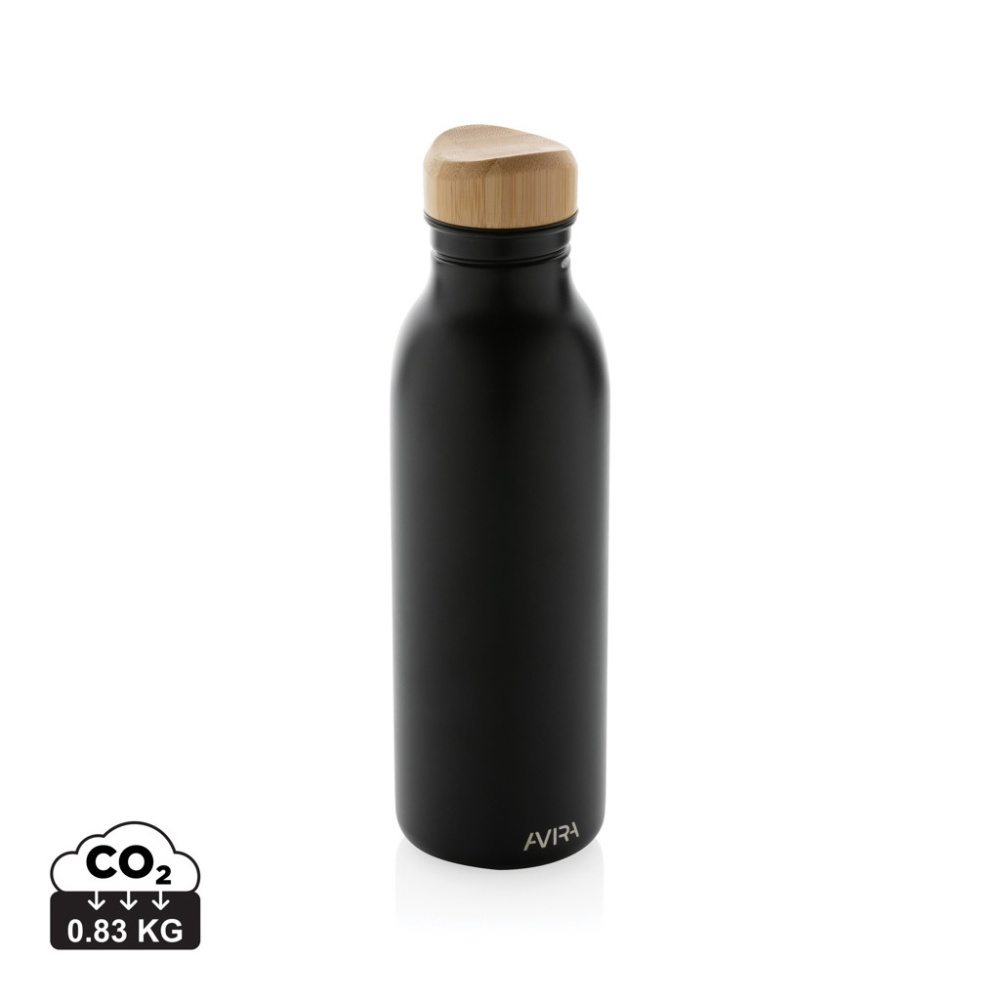 Gourde Avira Alcor en acier recyclé RCS à simple paroi 600 ml — noir — image du produit