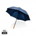 Parapluie Impact AWARE™ RPET 190T de 23 pouces avec bambou à ouverture automatique, bleu marine