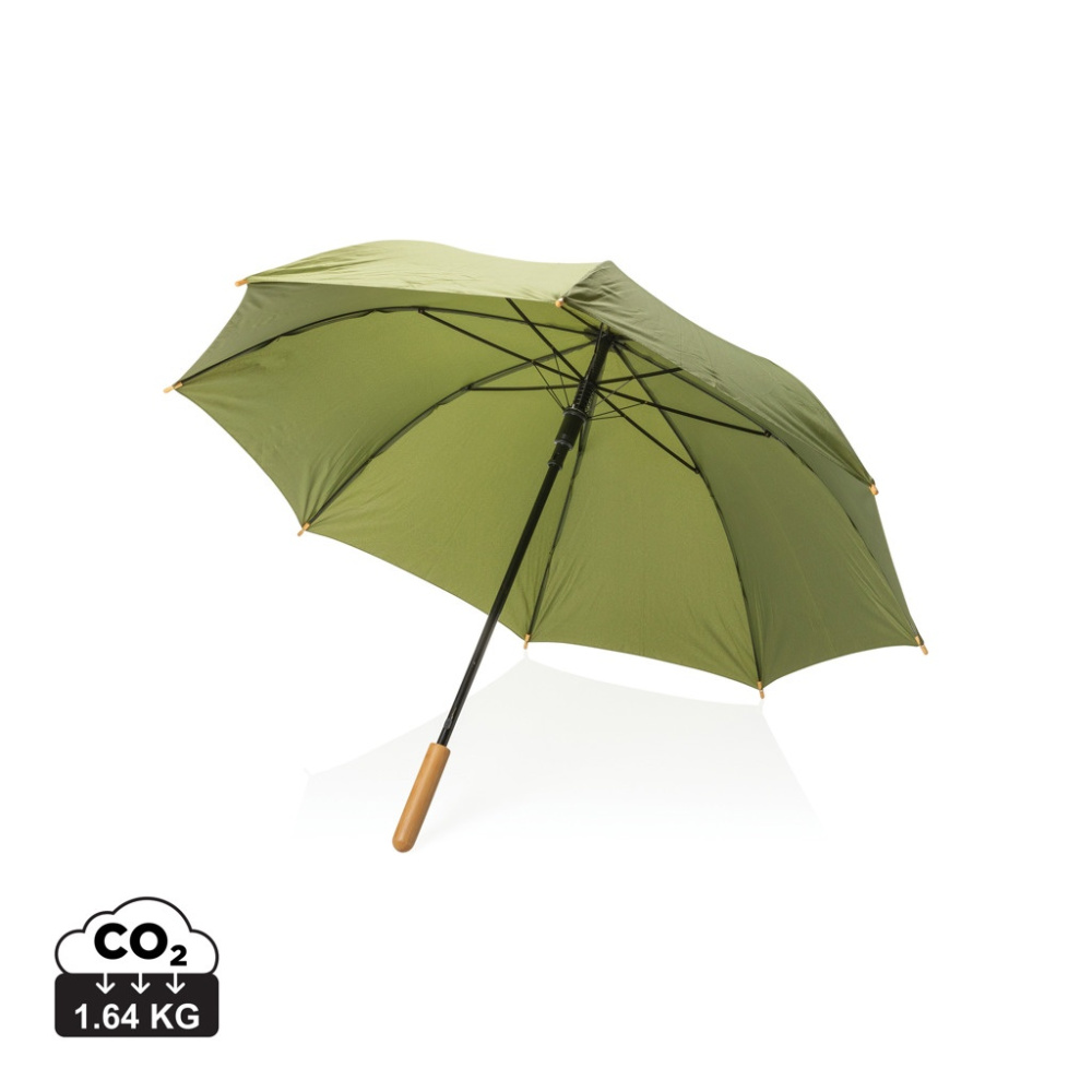 Parapluie Impact AWARE™ RPET 190T de 23 pouces avec bambou à ouverture automatique — vert — image du produit