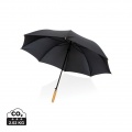 Parapluie Impact AWARE™ RPET 190T de 27 pouces avec bambou à ouverture automatique, noir