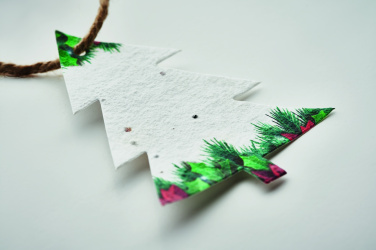 Décoration de Noël en papier ensemencé, sapin, blanc (3)