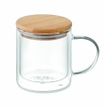 Mug en verre borosilicate à double paroi, transparent