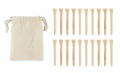 Lot de 20 tees de golf en bambou, beige