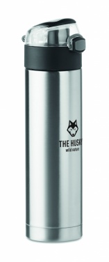 Bouteille à double paroi 400 ml avec logo — vue de détail 4, argenté mat