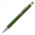 Stylo à bille en métal au toucher doux avec stylet SALT LAKE CITY, vert foncé