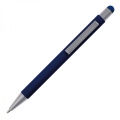Stylo à bille en métal au toucher doux avec stylet SALT LAKE CITY, bleu marine