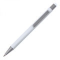 Stylo à bille en métal au toucher doux avec stylet SALT LAKE CITY, blanc
