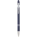 Stylo à bille Kish à finition argentée, encre bleue, bleu marine