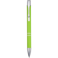 Stylo à bille Moneta en aluminium recyclé, encre bleue, vert citron