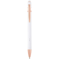 Stylo à bille Nanna à finition or rose, encre noire, blanc