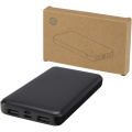 Batterie externe Intan 10000 mAh 10 W en plastique recyclé, noir uni