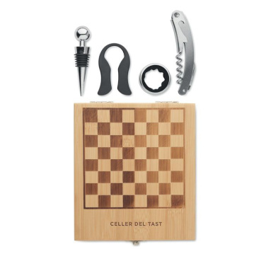 Coffret à vin avec échiquier — bois — image du produit (3)