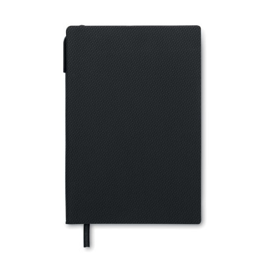 Carnet A5 en PU avec stylo — noir — image du produit (2)
