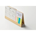 Calendrier de bureau avec bloc-notes, beige