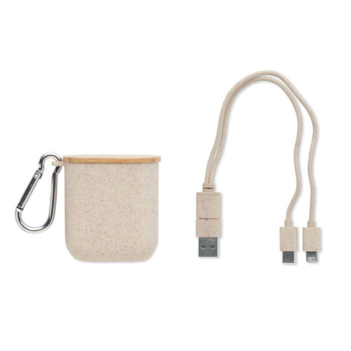 Ensemble de câbles en étui — beige — image du produit (1)