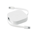 Câble de recharge rétractable de 100 W, blanc