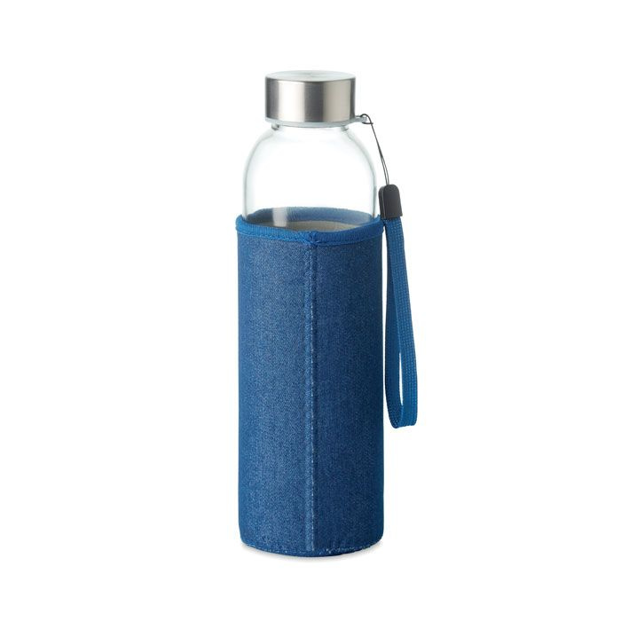 Gourde en verre de 500 ml avec housse — bleu — image du produit (1)