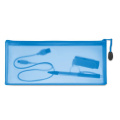 Trousse à crayons en PVC, bleu
