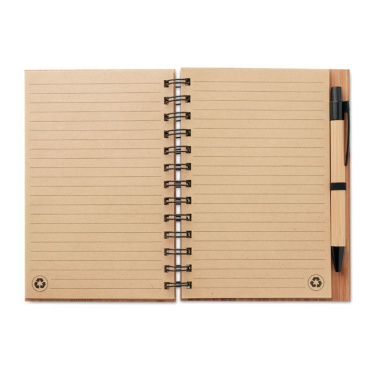 Carnet ligné en bambou avec stylo BAMBLOC — bois — image du produit (2)