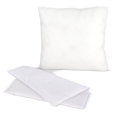 Housse de coussin en sergé et coussin 40x40 cm sublimation — blanc — image du produit (2)