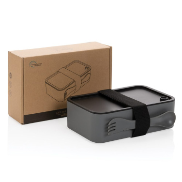 Boîte repas en PP recyclé GRS avec cuillère-fourchette — gris — image du produit (2)