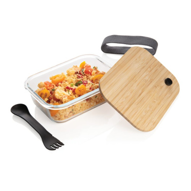 Boîte repas en verre avec couvercle en bambou — transparent — vue de détail (2)